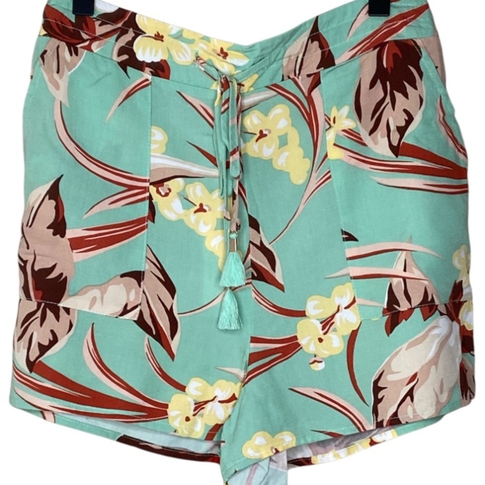 🎉Host Pick🎉L*Space Tropical Floral High Waist Westside Shorts Tassel NWT Sz S